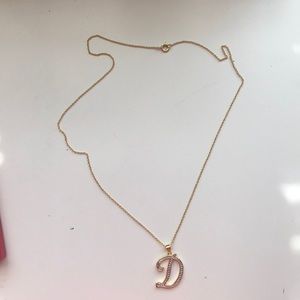 Initial D - Diamond Accent Gold Plated Necklace
